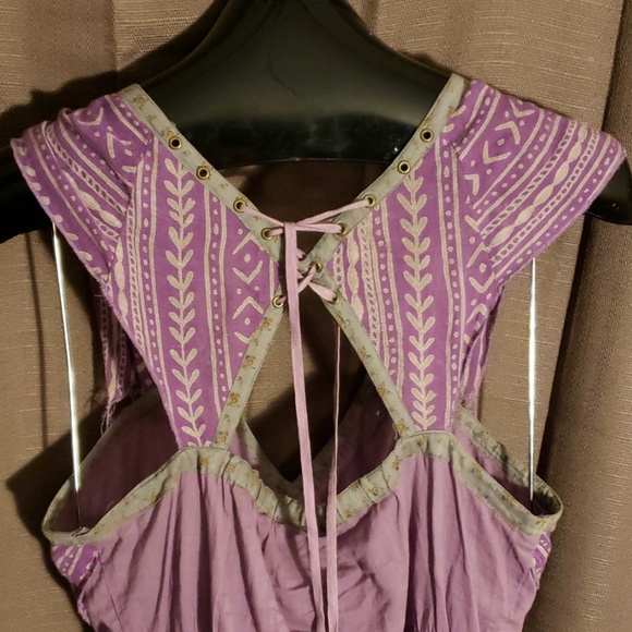Free People Purple Tank Top With A Open Back - Picture 5 of 7